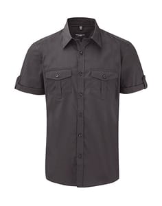 Russell Collection R-919M-0 - Men`s Roll Sleeve Shirt Zinc