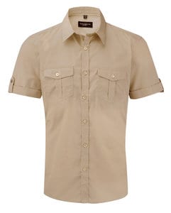 Russell Collection R-919M-0 - Men`s Roll Sleeve Shirt Khaki