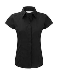 Russell Collection R-925F-0 - Popelin Bluse Schwarz