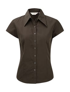 Russell Collection R-955F-0 - Tencel® Fitted Bluse Schokolade