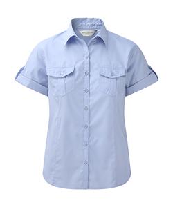 Russell Collection R-919F-0 - Rollärmel Bluse Pool Blue