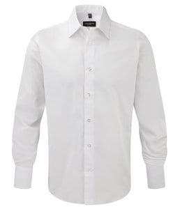 Russell Collection R-958M-0 - Bügelfreies tailliertes Hemd LA Weiß
