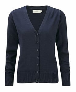 Russell Collection R-715F-0 - V-Neck Knitted Cardigan French Navy