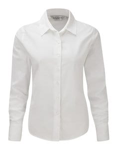 Russell Collection R-916F-0 - Ladies` Classic Twill Shirt LS Weiß