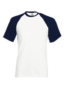 Fruit of the Loom 61-026-0 - Baseball T-Shirt White/Deep navy