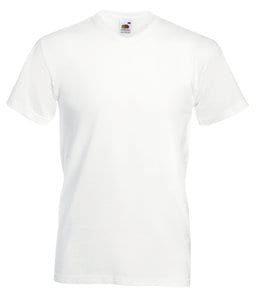 Fruit of the Loom 61-066-0 - V-Neck T-Shirt Weiß