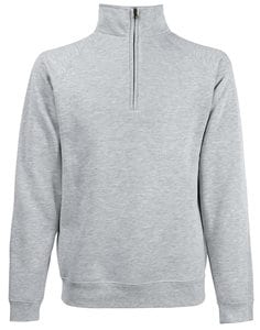 Fruit of the Loom 62-032-0 - Zip Neck Raglan Sweatshirt Heather Grey