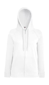 Fruit of the Loom 62-150-0 - Lady-Fit Lightweight Hooded Sweat Jacket Weiß
