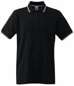 Fruit of the Loom 63-032-0 - Tipped Polo Schwarz / Weiß