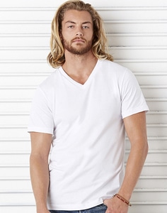 Bella 3005 - Men`s Jersey V-Neck T-Shirt Weiß