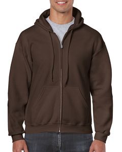 Gildan 18600 - Kapuzensweatshirt mit Reißverschluss Herren Dunkle Schokolade
