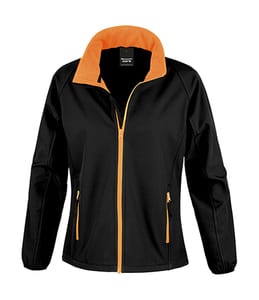 Result Core R231F - Bedruckbare Damen Soft Shell Jacke Black/Orange