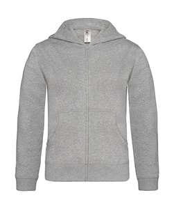 B&C Hooded Full Zip Kids - Kids` Hooded Full Zip - WK682 Heather Grey