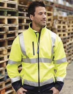 Yoko HVK09 - Hi-Vis Softshell Jacket Hi-Vis Yellow/Navy