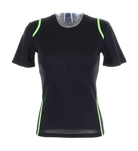 Kustom Kit KK966 - Gamegear® Cooltex® Ladies` T-Shirt Black/Fluorescent Lime