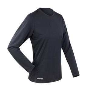 Spiro S254F - Women's Spiro quick dry long sleeve t-shirt Schwarz