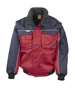 Result Work-Guard R71 - Arbeitskleidung Jacke mit abnehmbaren Ärmeln Red/Navy