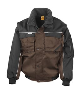 Result Work-Guard R71 - Arbeitskleidung Jacke mit abnehmbaren Ärmeln Tan/Black