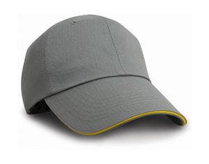 Result Headwear RC38 - Herringbone Cap Grey/Yellow