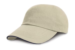 Result Headwear RC24P - Brushed Cotton Cap Natural/Navy
