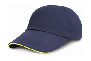 Result Headwear RC24P - Brushed Cotton Cap Navy/Yellow