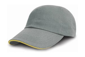 Result Headwear RC50 - Brushed Cotton Drill Cap Heather/Amber
