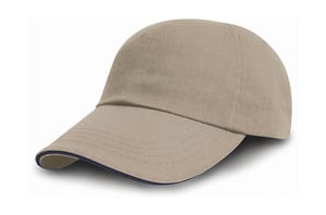 Result Headwear RC50 - Brushed Cotton Drill Cap Putty/Navy