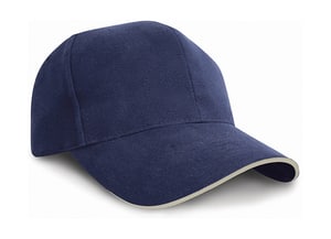 Result Headwear RC25P - Sandwich Brushed Cotton Cap Navy/Natural