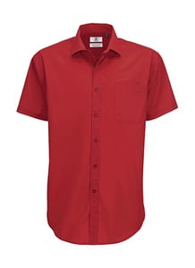 B&C SMP62 - Men`s Poplin Shirt - SMP62 Deep Red