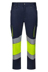 Velilla 303008S - WOMEN'S STRETCH PANTS NAVY BLUE/HI-VIS YELLOW