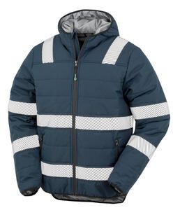 Result Genuine Recycled R500X - Recycled Ripstop Padded Safety Jacket Navy Blue