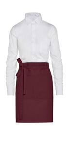 SG Accessories JG14P-REC - BRUSSELS - Short Recycled Bistro Apron with Pocket Burgundy