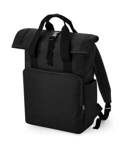 Bag Base BG118L - Recycled Twin Handle Roll-Top Laptop Backpack Schwarz