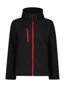 Regatta Professional TRA701 - Venturer 3-Layer Hooded Softshell Jacket Schwarz / Rot