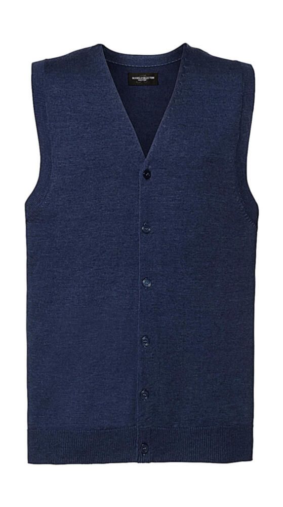 Russell Collection 0R719M0 - Men's V-Neck Sleeveless Knitted Cardigan