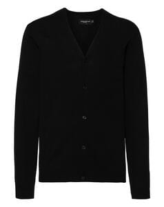 Russell Collection 0R715M0 - Men's V-Neck Knitted Cardigan Schwarz