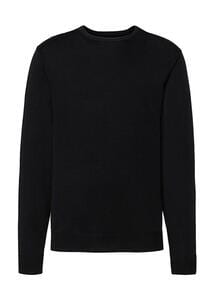 Russell Collection 0R717M0 - Men's Crew Neck Knitted Pullover Schwarz