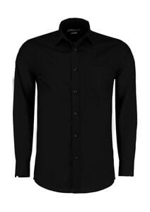 Kustom Kit KK142 - Tailored Fit Poplin Shirt Schwarz