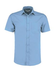 Kustom Kit KK141 - Tailored Fit Poplin Shirt SSL Light Blue