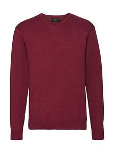 Russell Collection R-710M-0 - V-Neck Knit-Pullover Cranberry Marl