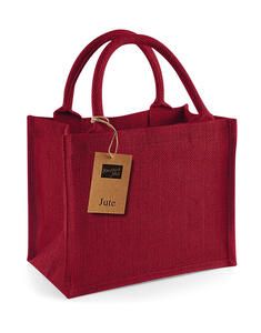 Westford Mill W412 - Jute Mini Gift Bag Dairing Red/Red