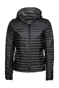 Tee Jays 9611 - Ladies' Hooded Outdoor Crossover Jacket Black / Black Melange