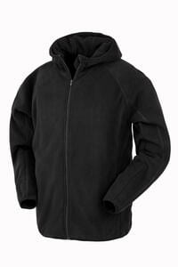 Result Genuine Recycled R906X - Hooded Recycled Microfleece Jacket Schwarz