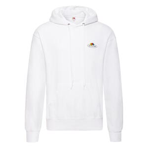 Fruit of the Loom Vintage Collection 012208J - Vintage Hooded Sweat Classic Small Logo Print Weiß