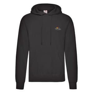 Fruit of the Loom Vintage Collection 012208J - Vintage Hooded Sweat Classic Small Logo Print Schwarz