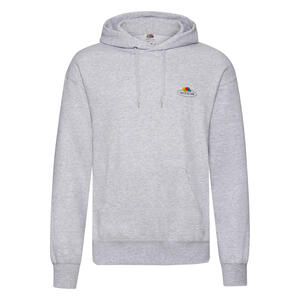 Fruit of the Loom Vintage Collection 012208J - Vintage Hooded Sweat Classic Small Logo Print Heather Grey