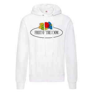 Fruit of the Loom Vintage Collection 012208A - Vintage Hooded Sweat Classic Large Logo Print Weiß