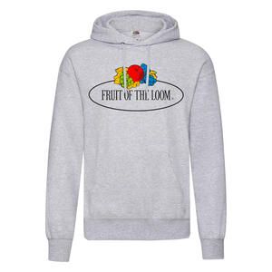 Fruit of the Loom Vintage Collection 012208A - Vintage Hooded Sweat Classic Large Logo Print Heather Grey