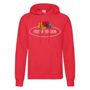 Fruit of the Loom Vintage Collection 012208A - Vintage Hooded Sweat Classic Large Logo Print Red