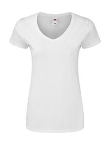 Fruit of the Loom 61-444-0 - Ladies' Iconic 150 V Neck T Weiß